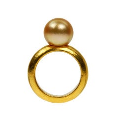 Gold South Sea Pearl & 24 Carat Gold Ring
