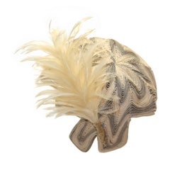 ELSA SCHIAPARELLI Paris, Vanilla Feather Hat 1953