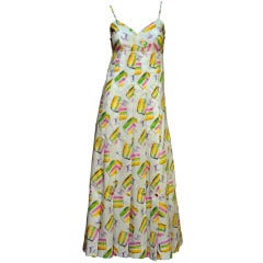 CHANEL White Multicolored Cake  Sleeveless Pleated Sundress