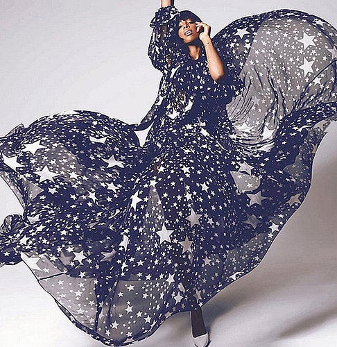 Dolce & Gabbana Star Print Silk Chiffon Gown Dress 1