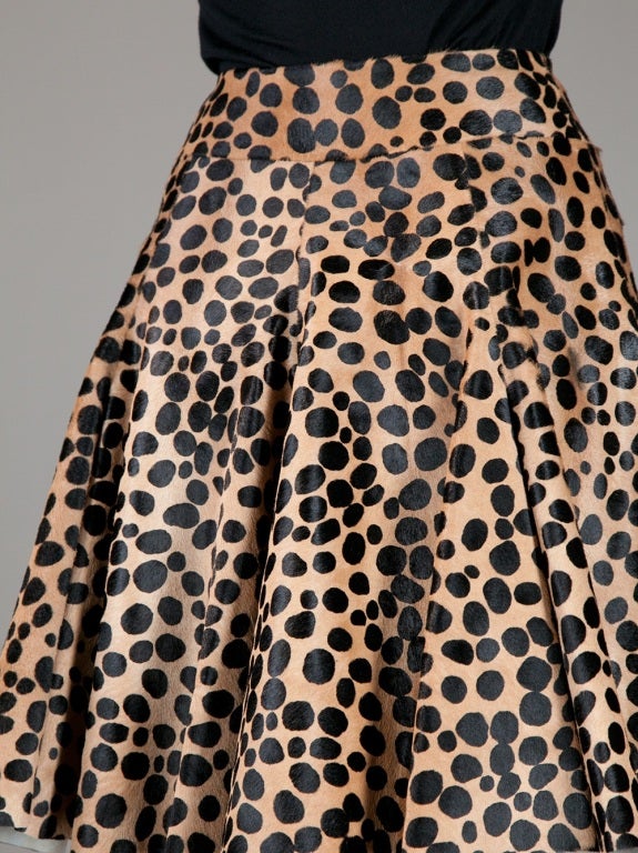 Azzedine Alaia Leopard print Pony skin  Skirt New In New Condition In New York, NY