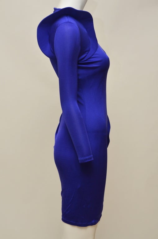 Alexander McQueen Electric Blue Body-Con  Ruffle  Dress 2010 3