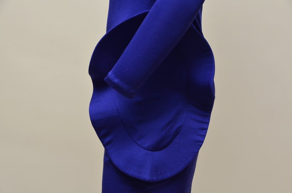 Alexander McQueen Electric Blue Body-Con  Ruffle  Dress 2010 5