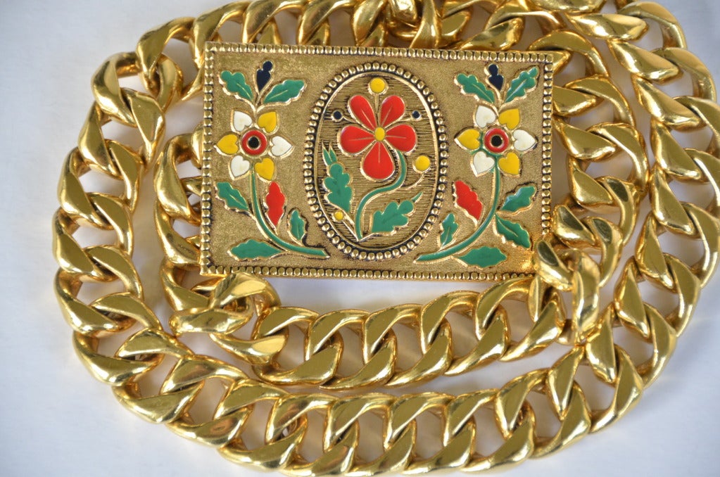 Women's Chanel Belt Enamel Flowers