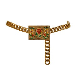 Vintage Chanel Belt Enamel Flowers