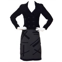 Chanel Three Piece Velvet Suit Exquisite '98 Size 36 6