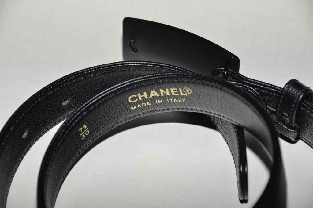 Black Chanel Leather Belt