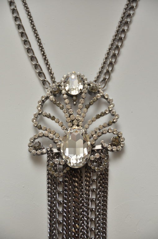 GIANFRANCO FERRE Necklace Swarovski Crystals In New Condition In New York, NY