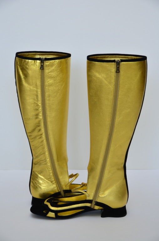 gold prada boots