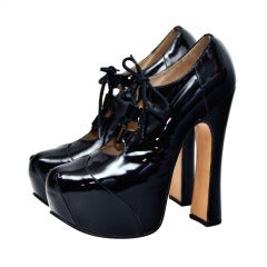 Used Vivienne Westwood Black Patent Leather "Gillie" 1993 Shoes