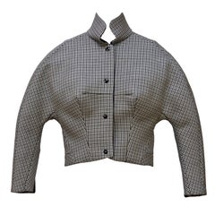 Balenciaga  2008 Runway Gray Plaid Jacket New