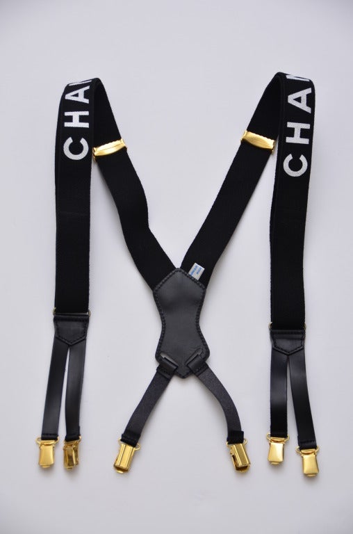 Chanel  black suspenders.Excellent new condition.
Made in France.
Final sale.
