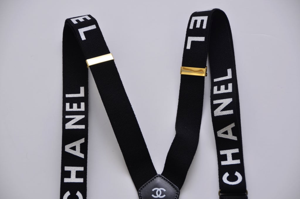 Chanel Black Supsenders New '90 In New Condition In New York, NY