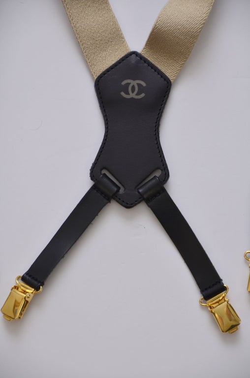 Chanel Light Brown Suspenders New '90 2