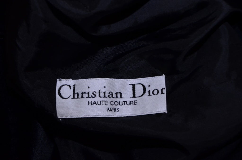 Christian Dior Haute Couture Cockerel Feathers Velvet Dress 4