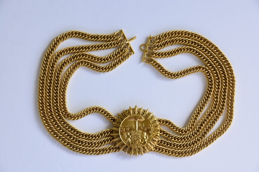 Chanel Choker Necklace With  Large Medallion In Excellent Condition In New York, NY