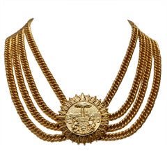 Chanel Choker Necklace With  Large Medallion