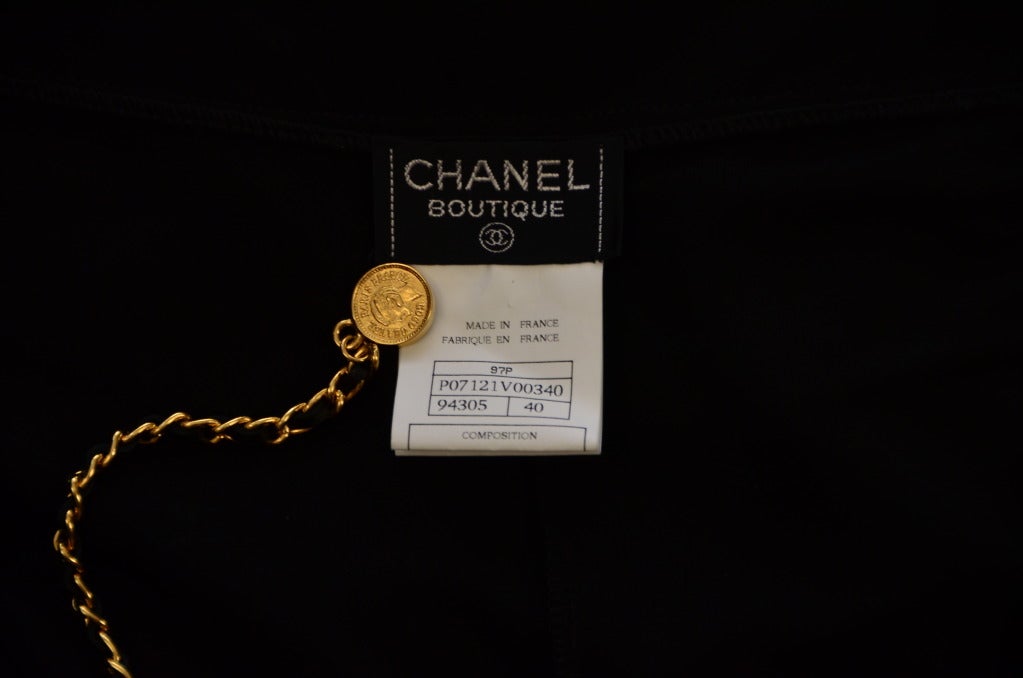 Chanel High Waisted  Pants With Leather Chain Belt  '97 In Excellent Condition In New York, NY