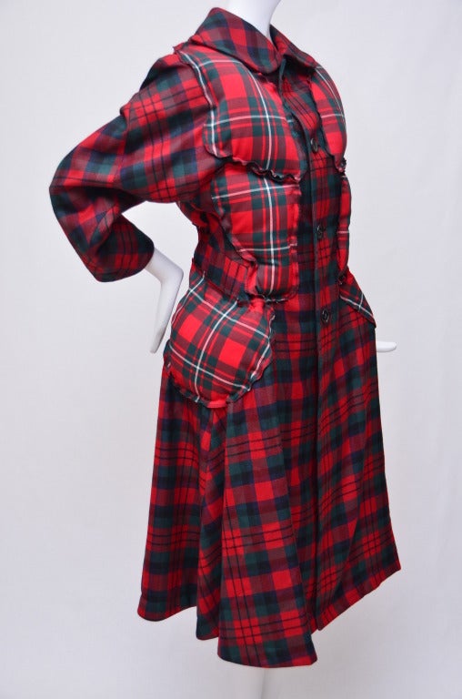 Comme Des Garcons Tartan Print Coat Runway