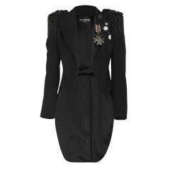 Used Balmain  Tuxedo Style Millitary Jacket With Embellishment