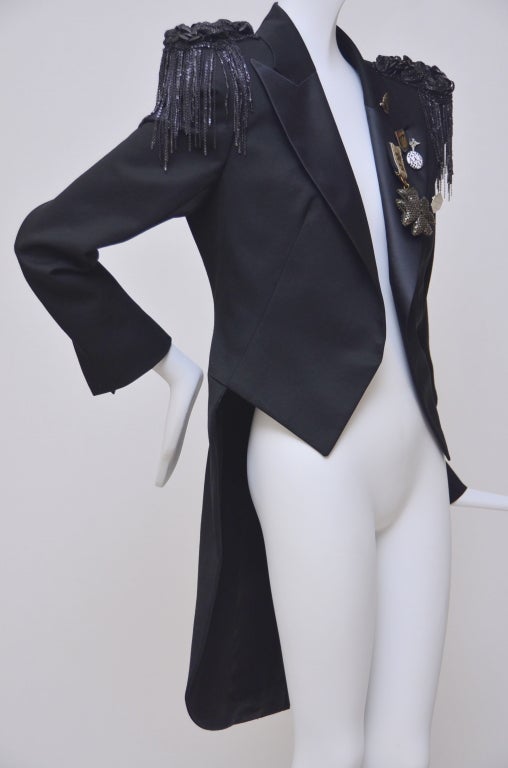 Balmain Tuxedo Millitary Jacket With Embellishment at 1stDibs | suit jacket with long tail