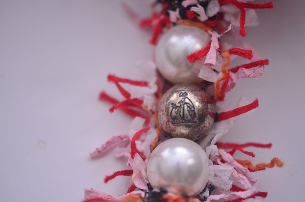 Lanvin Fabric Pearls Necklace New