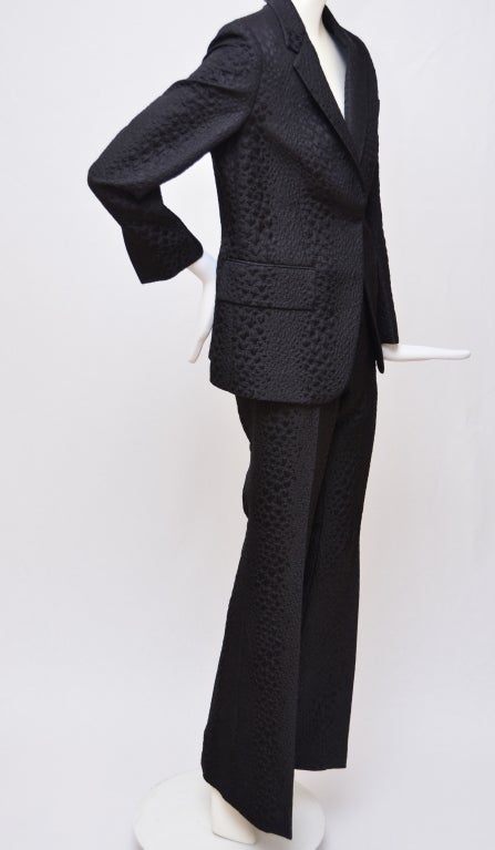 Tom Ford for Gucci Crocodile Textured Black  Suit