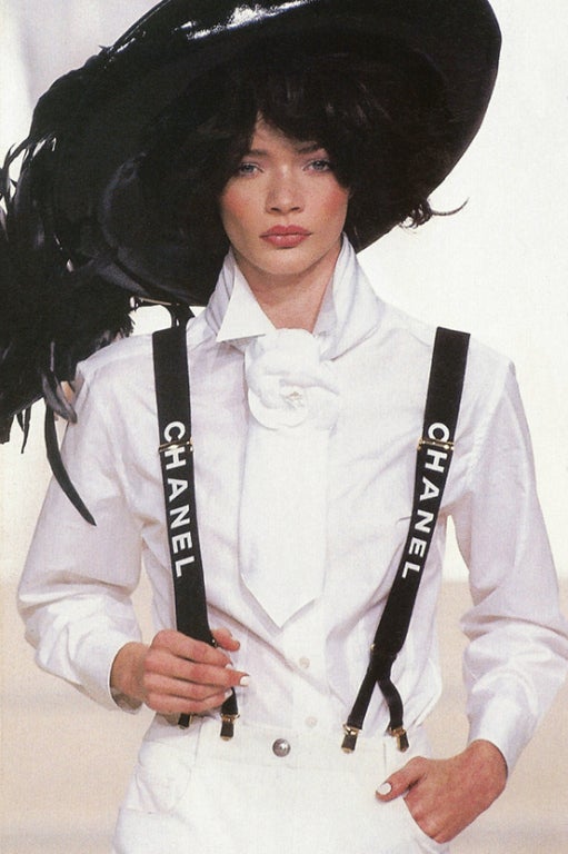 Chanel Black Suspenders New '90 1