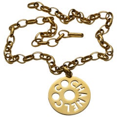 Coco Chanel  Large Pendant Vintage  Necklace