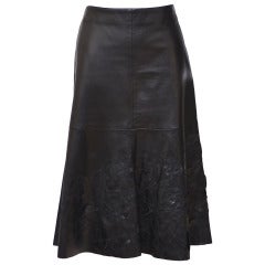 Emporio Armani Leather Aplique Skirt 8