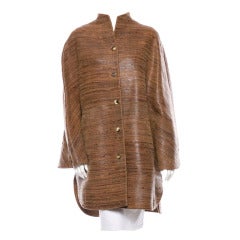 Chado Ralph Rucci Cognac Brown  Leather Coat