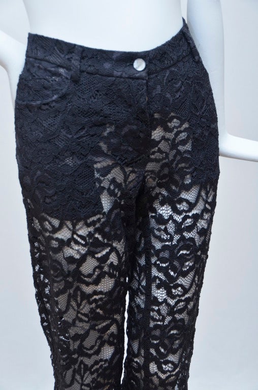 Alexander McQueen Lace Pants In Excellent Condition In New York, NY