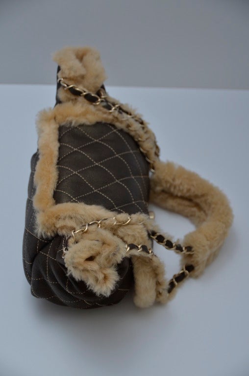 Chanel Vintage Mini Shearling Handbag '04 New In New Condition In New York, NY