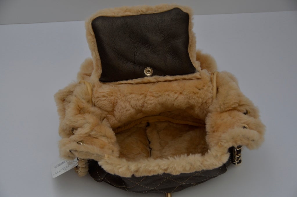 Chanel Vintage Mini Shearling Handbag '04 New 1