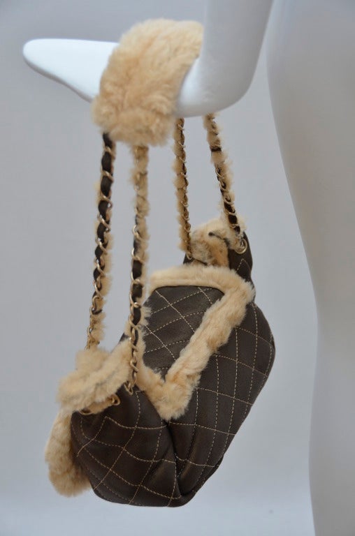 Chanel Vintage Mini Shearling Handbag '04 New 3