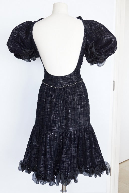 CHANEL 2012 Runway Kleid RARE texturierten Tüll Puffärmel 38 NEU im Zustand „Neu“ in New York, NY