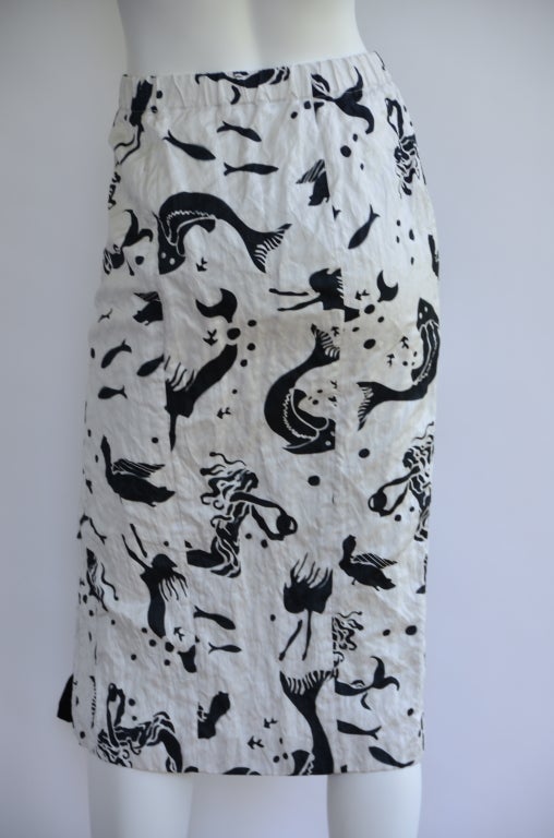 PRADA MERMAID CREASED GLAM  SKIRT Size 42