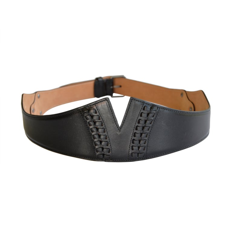 AZZEDINE ALAIA BELT Leather Waist SIZE 85