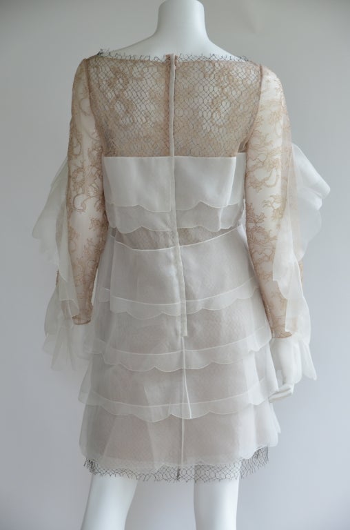 Valentino  embroidery silk lace dress