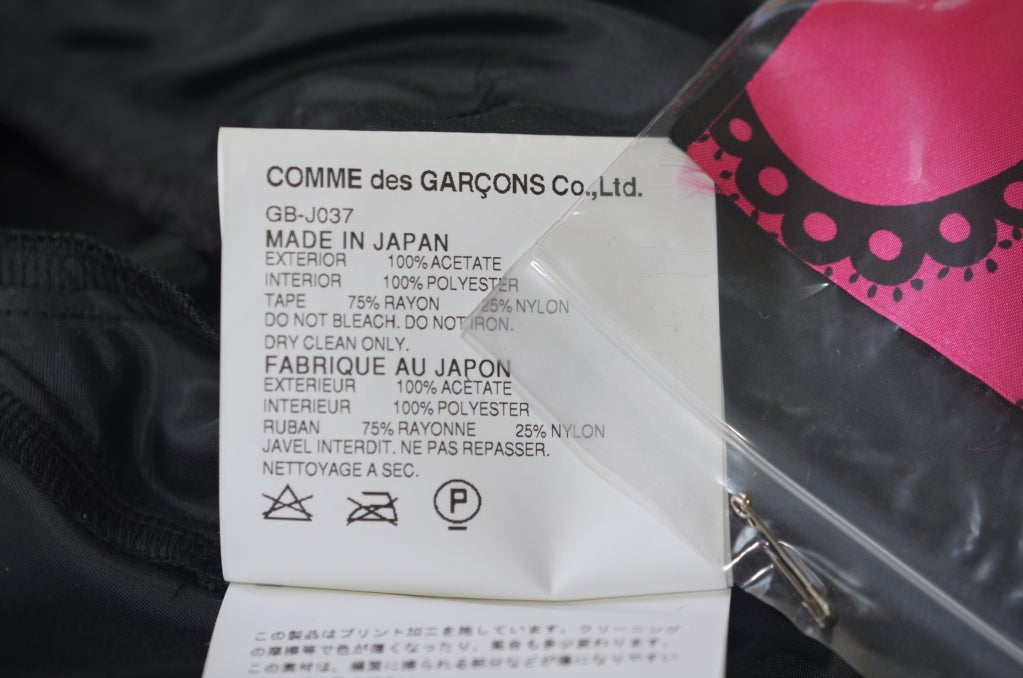 COMME DES GARCONS FW08 PINK Applique Hearts Jacket S NWT 2