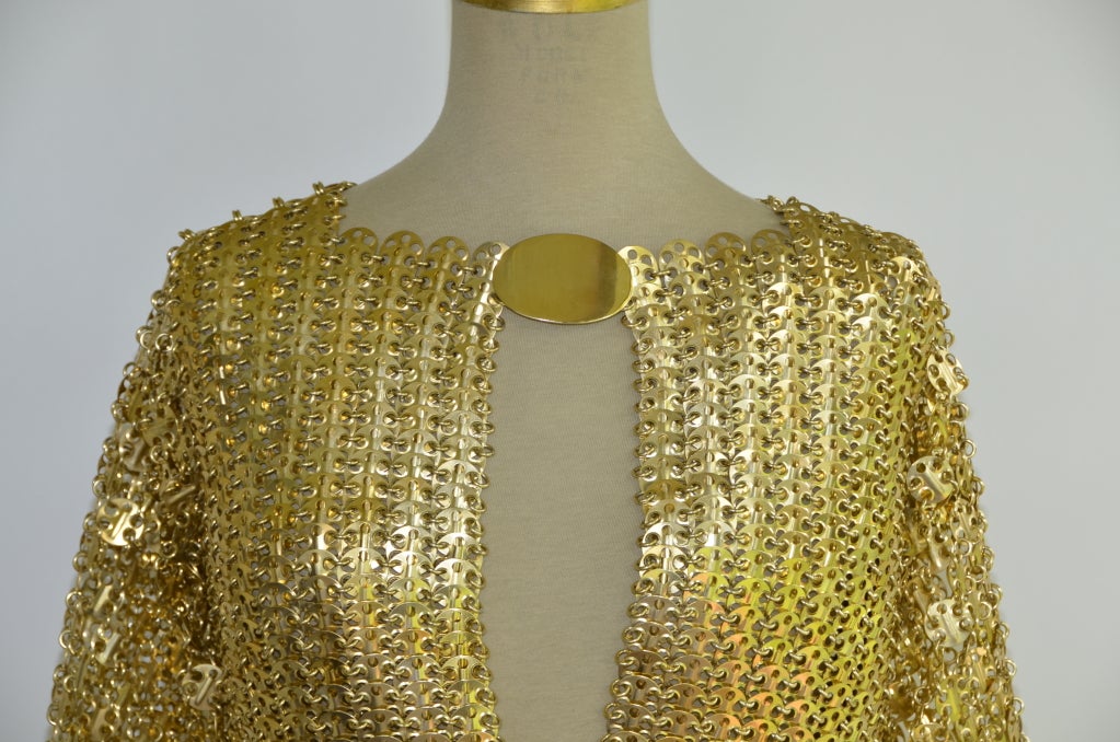 Paco Rabanne Seltene Vintage Gold Finish Chain Mail Jacke 1