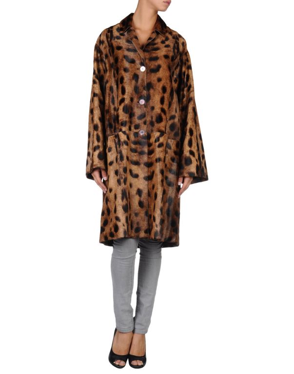 Women's ROCHAS Leopard Design Ponyskin  Coat