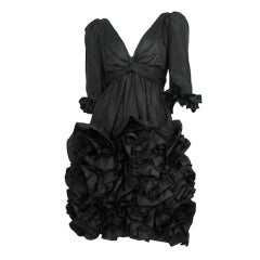 BLACK TAFFETA COCKTAIL DRESS