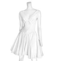 Alaia white textured cotton mini dress