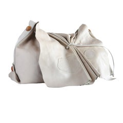 Retro Carlos Falchi Cream Oversized Tote