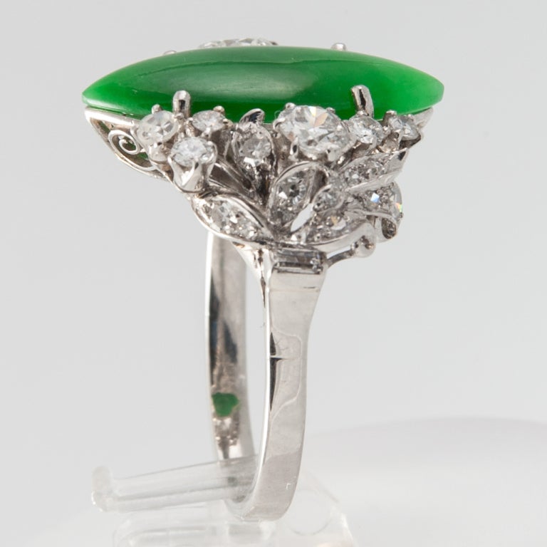 Women's Jade and Diamond Ring