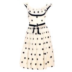 1950's Ceil Chapman Polka Dot Cocktail Dress