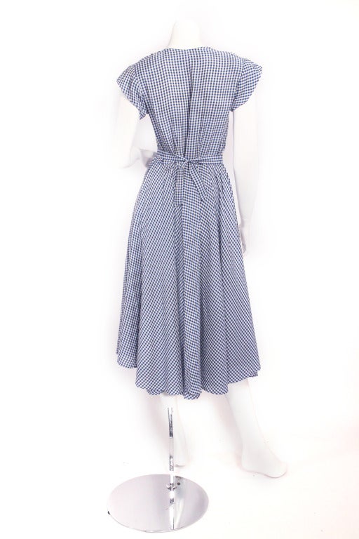 1940's Blue and White Check Dress 1