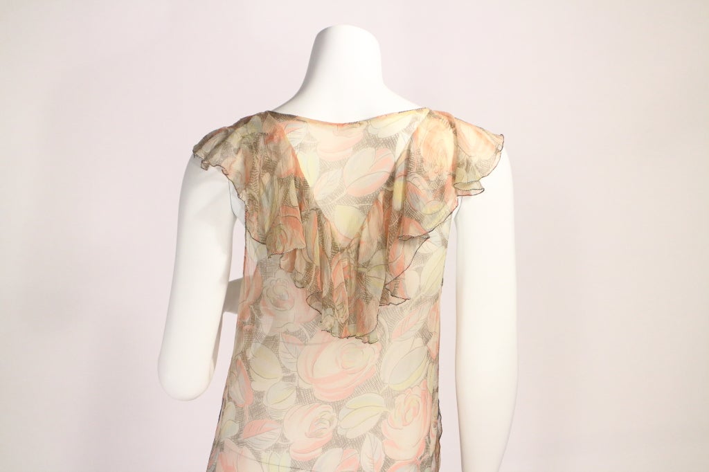 1920's Floral Flapper Dress In Excellent Condition In New York, NY