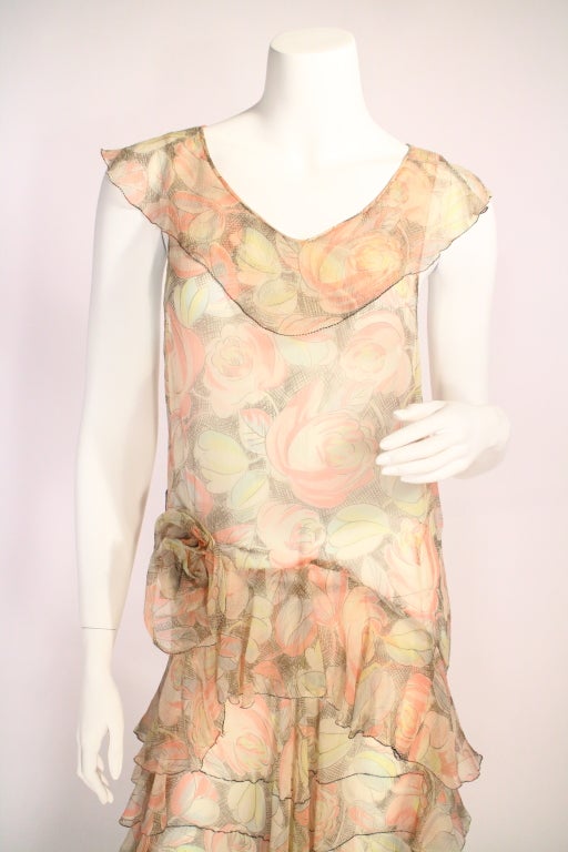 1920's Floral Flapper Dress 1